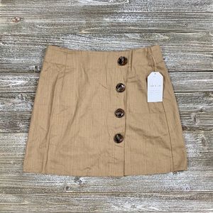 NWT!! Sadie & Love Brown Button Mini SKIRT Small